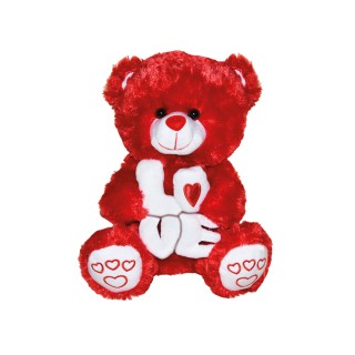 Λούτρινο Αρκουδάκι με Γράμματα “LOVE” – Κόκκινο