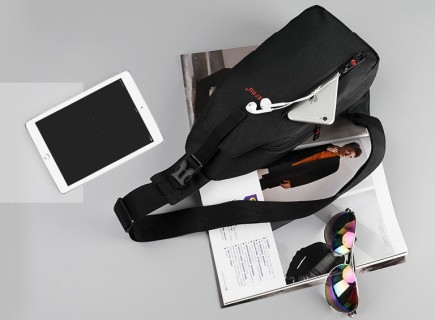 Tigernu T-S8027B Ανδρική Τσάντα Στήθους σε Μαύρο χρώμα