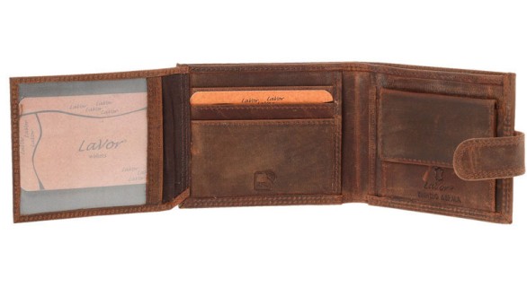 Lavor 1-2131 Δερμάτινο Ανδρικό Πορτοφόλι με RFID Καφέ