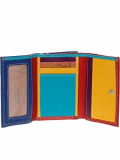 Lavor 1-3685 Μικρό Δερμάτινο Γυναικείο Πορτοφόλι με RFID Κόκκινο/Μπλε