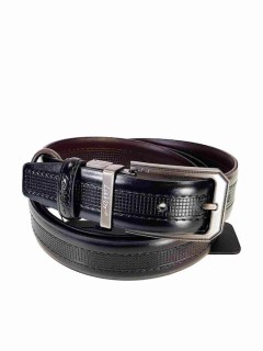 Lavor 1-138 Ανδρική Ζώνη Δερμάτινη Διπλής Όψης Μαύρη