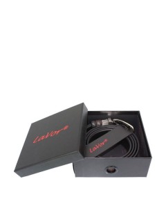 Lavor 1-101 Ανδρική Ζώνη Δερμάτινη Διπλής Όψης Μαύρο/Καφέ 130cm