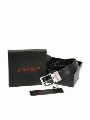Lavor 1-81 Ανδρική Ζώνη Δερμάτινη Διπλής Όψης Μαύρο 120cm