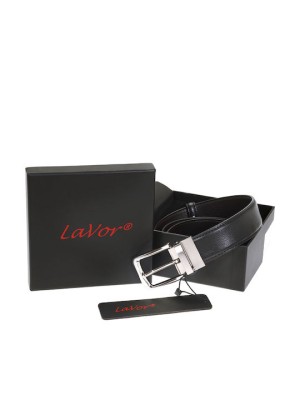 Lavor 1-82 Ανδρική Ζώνη Δερμάτινη Διπλής Όψης Μαύρο/Καφέ 130cm