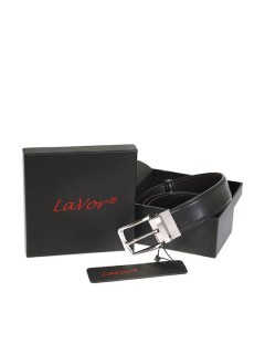 Lavor 1-82 Ανδρική Ζώνη Δερμάτινη Διπλής Όψης Μαύρο