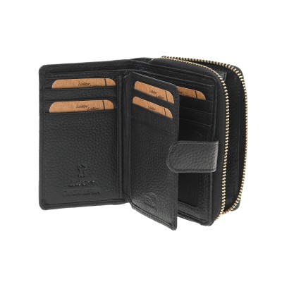 Lavor 1-6176 Μικρό Δερμάτινο Γυναικείο Πορτοφόλι με RFID Μαύρο