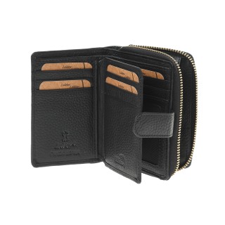 Lavor 1-6176 Μικρό Δερμάτινο Γυναικείο Πορτοφόλι με RFID Μαύρο