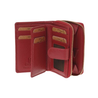 Lavor 1-6176 Μικρό Δερμάτινο Γυναικείο Πορτοφόλι με RFID Κόκκινο