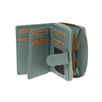 Lavor 1-6176 Μικρό Δερμάτινο Γυναικείο Πορτοφόλι με RFID Μέντα