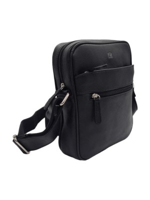 Lavor 1-44 Δερμάτινη Ανδρική Τσάντα Ώμου / Χιαστί Μαύρη