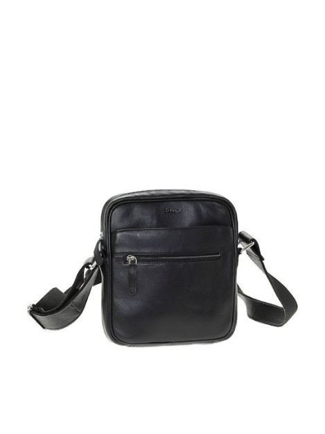 Lavor 1-44 Δερμάτινη Ανδρική Τσάντα Ώμου / Χιαστί Μαύρη