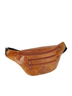 Lavor 1-7122 Ανδρικό Δερμάτινο Τσαντάκι Μέσης Κονιάκ