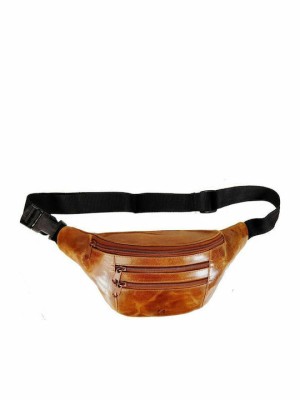 Lavor 1-7122 Ανδρικό Δερμάτινο Τσαντάκι Μέσης Κονιάκ