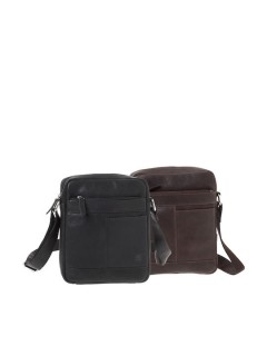 Lavor 1-001 Δερμάτινη Ανδρική Τσάντα Ώμου / Χιαστί Μαύρη