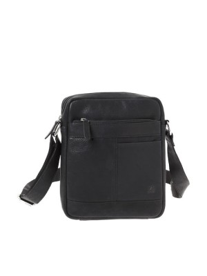 Lavor 1-001 Δερμάτινη Ανδρική Τσάντα Ώμου / Χιαστί Μαύρη