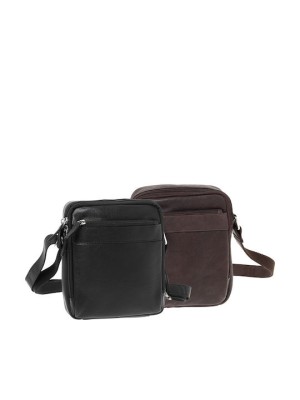 Lavor 1-0060 Δερμάτινη Ανδρική Τσάντα Ώμου / Χιαστί Καφέ