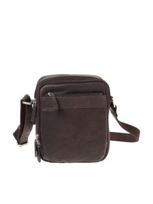 Lavor 1-0060 Δερμάτινη Ανδρική Τσάντα Ώμου / Χιαστί Καφέ