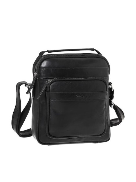 Lavor 1-52 Δερμάτινη Ανδρική Τσάντα Ώμου / Χιαστί Μαύρη