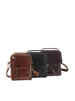 Lavor 1-53 Δερμάτινη Ανδρική Τσάντα Ώμου / Χιαστί Μαύρη