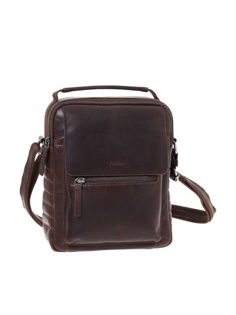 Lavor 1-53 Δερμάτινη Ανδρική Τσάντα Ώμου / Χιαστί Καφέ