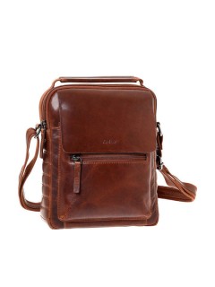 Lavor 1-53 Δερμάτινη Ανδρική Τσάντα Ώμου / Χιαστί Κονιάκ