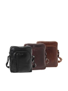 Lavor 1-0055 Δερμάτινη Ανδρική Τσάντα Ώμου / Χιαστί Καφέ