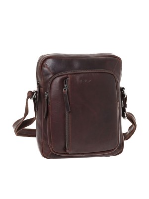 Lavor 1-0055 Δερμάτινη Ανδρική Τσάντα Ώμου / Χιαστί Καφέ