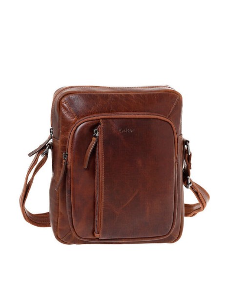 Lavor 1-0055 Δερμάτινη Ανδρική Τσάντα Ώμου / Χιαστί Κονιάκ