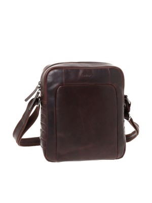 Lavor 1-0057 Δερμάτινη Ανδρική Τσάντα Ώμου / Χιαστί Καφέ
