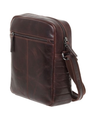 Lavor 1-0057 Δερμάτινη Ανδρική Τσάντα Ώμου / Χιαστί Καφέ