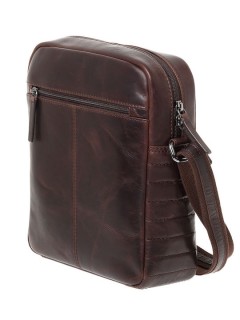Lavor 1-0057 Δερμάτινη Ανδρική Τσάντα Ώμου / Χιαστί Καφέ