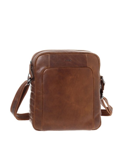 Lavor 1-0057 Δερμάτινη Ανδρική Τσάντα Ώμου / Χιαστί Κονιάκ