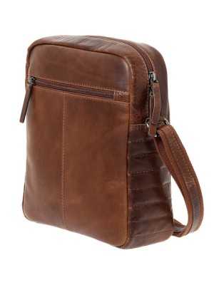 Lavor 1-0057 Δερμάτινη Ανδρική Τσάντα Ώμου / Χιαστί Κονιάκ