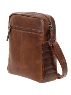 Lavor 1-0057 Δερμάτινη Ανδρική Τσάντα Ώμου / Χιαστί Κονιάκ