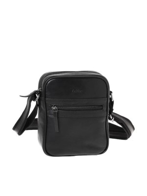 Lavor 1-0058 Δερμάτινη Ανδρική Τσάντα Ώμου / Χιαστί Μαύρη