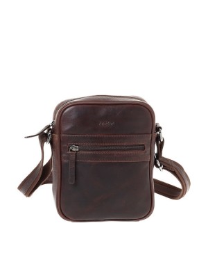 Lavor 1-0058 Δερμάτινη Ανδρική Τσάντα Ώμου / Χιαστί Καφέ