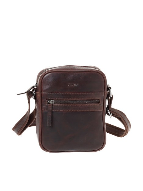 Lavor 1-0058 Δερμάτινη Ανδρική Τσάντα Ώμου / Χιαστί Καφέ