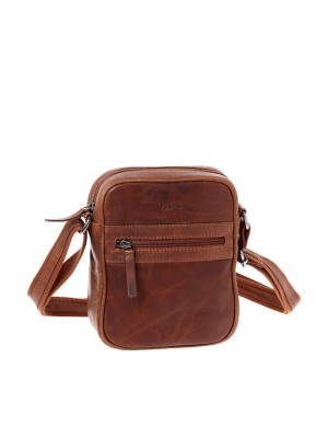 Lavor 1-0058 Δερμάτινη Ανδρική Τσάντα Ώμου / Χιαστί Κονιάκ