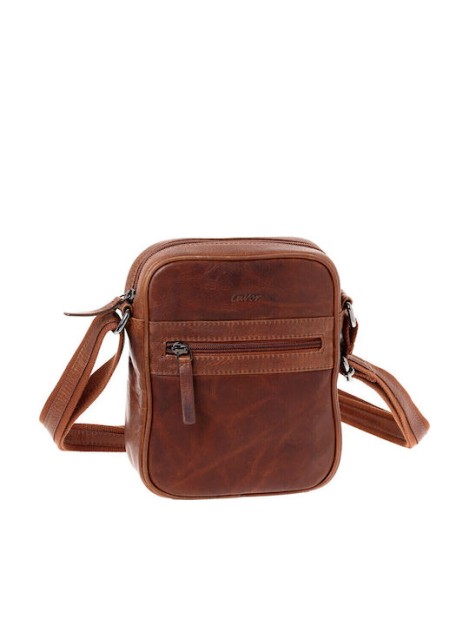 Lavor 1-0058 Δερμάτινη Ανδρική Τσάντα Ώμου / Χιαστί Κονιάκ