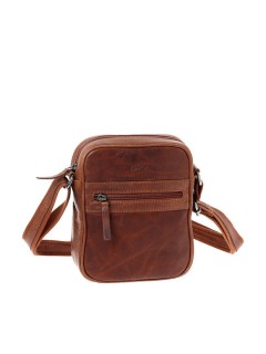 Lavor 1-0058 Δερμάτινη Ανδρική Τσάντα Ώμου / Χιαστί Κονιάκ