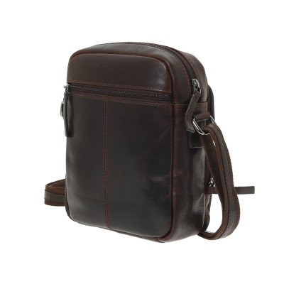 Lavor 1-0062 Δερμάτινη Ανδρική Τσάντα Ώμου / Χιαστί Καφέ