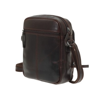 Lavor 1-0062 Δερμάτινη Ανδρική Τσάντα Ώμου / Χιαστί Καφέ