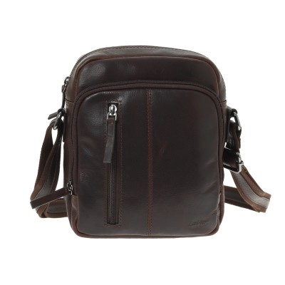 Lavor 1-0062 Δερμάτινη Ανδρική Τσάντα Ώμου / Χιαστί Καφέ