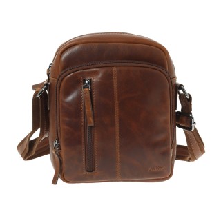 Lavor 1-0062 Δερμάτινη Ανδρική Τσάντα Ώμου / Χιαστί Κονιάκ