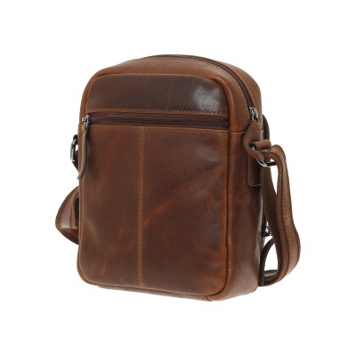 Lavor 1-0062 Δερμάτινη Ανδρική Τσάντα Ώμου / Χιαστί Κονιάκ