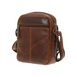 Lavor 1-0062 Δερμάτινη Ανδρική Τσάντα Ώμου / Χιαστί Κονιάκ