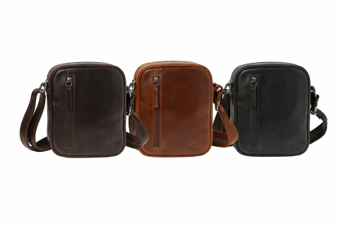 Lavor 1-0064 Δερμάτινη Ανδρική Τσάντα Ώμου / Χιαστί Μαύρη