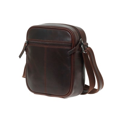 Lavor 1-0064 Δερμάτινη Ανδρική Τσάντα Ώμου / Χιαστί Καφέ