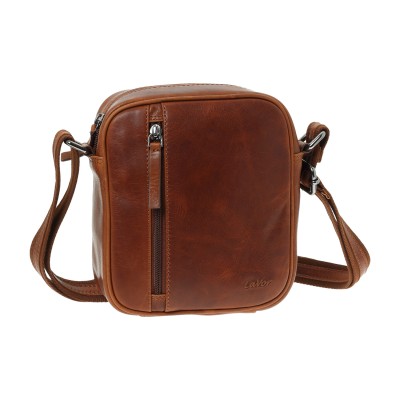 Lavor 1-0064 Δερμάτινη Ανδρική Τσάντα Ώμου / Χιαστί Κονιάκ