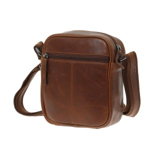 Lavor 1-0064 Δερμάτινη Ανδρική Τσάντα Ώμου / Χιαστί Κονιάκ